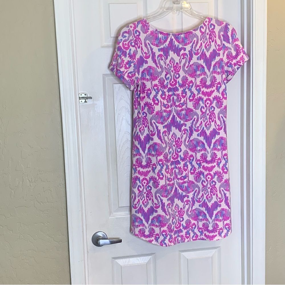 Lilly Pulitzer Tammy Dress Amethyst Beach Bathers Flamingo Size Medium - Picture 2 of 9